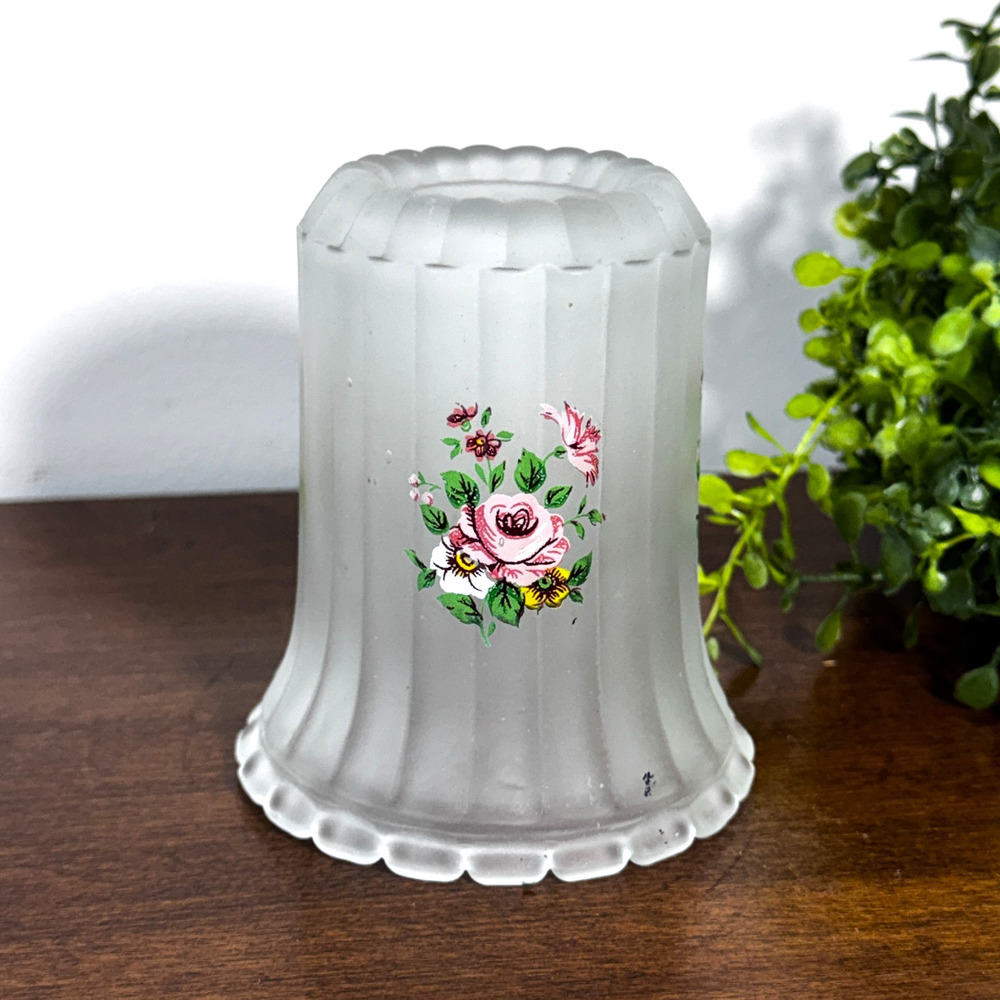 Westmoreland Fairy Lamp Top Only Frosted Clear Glass with Flowers